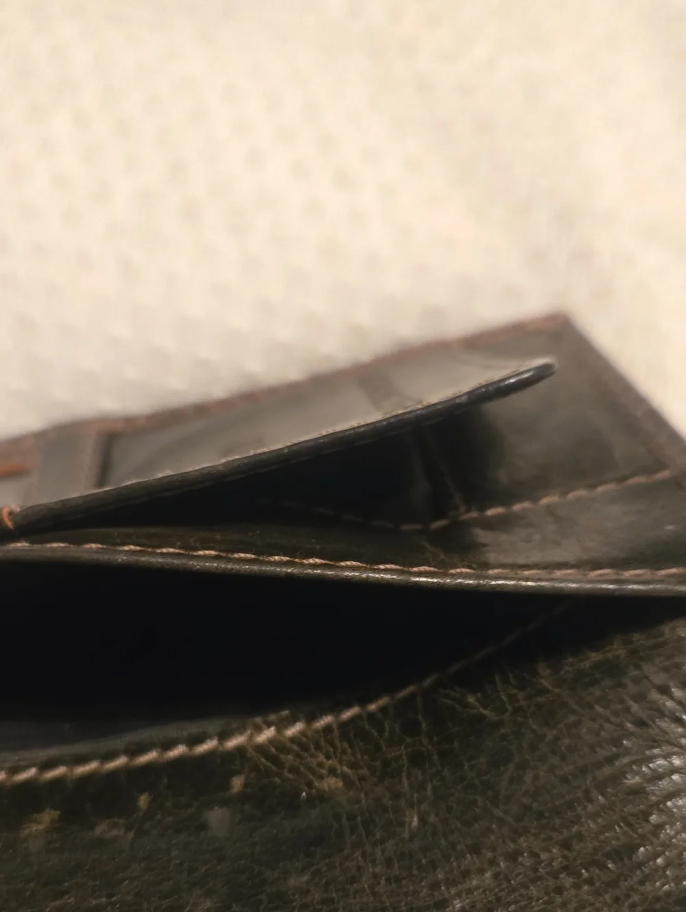 Brown Bi-Fold Leather Wallet or Checkbook Cover
